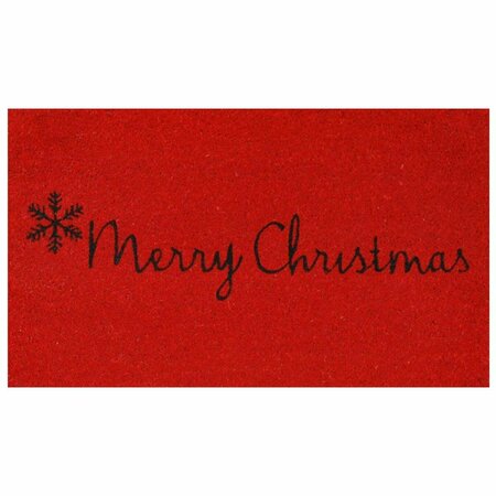 CALLOWAY MILLS 17 x 29 in. Red Merry Christmas Rectangular Doormat Red & Black CA57136
